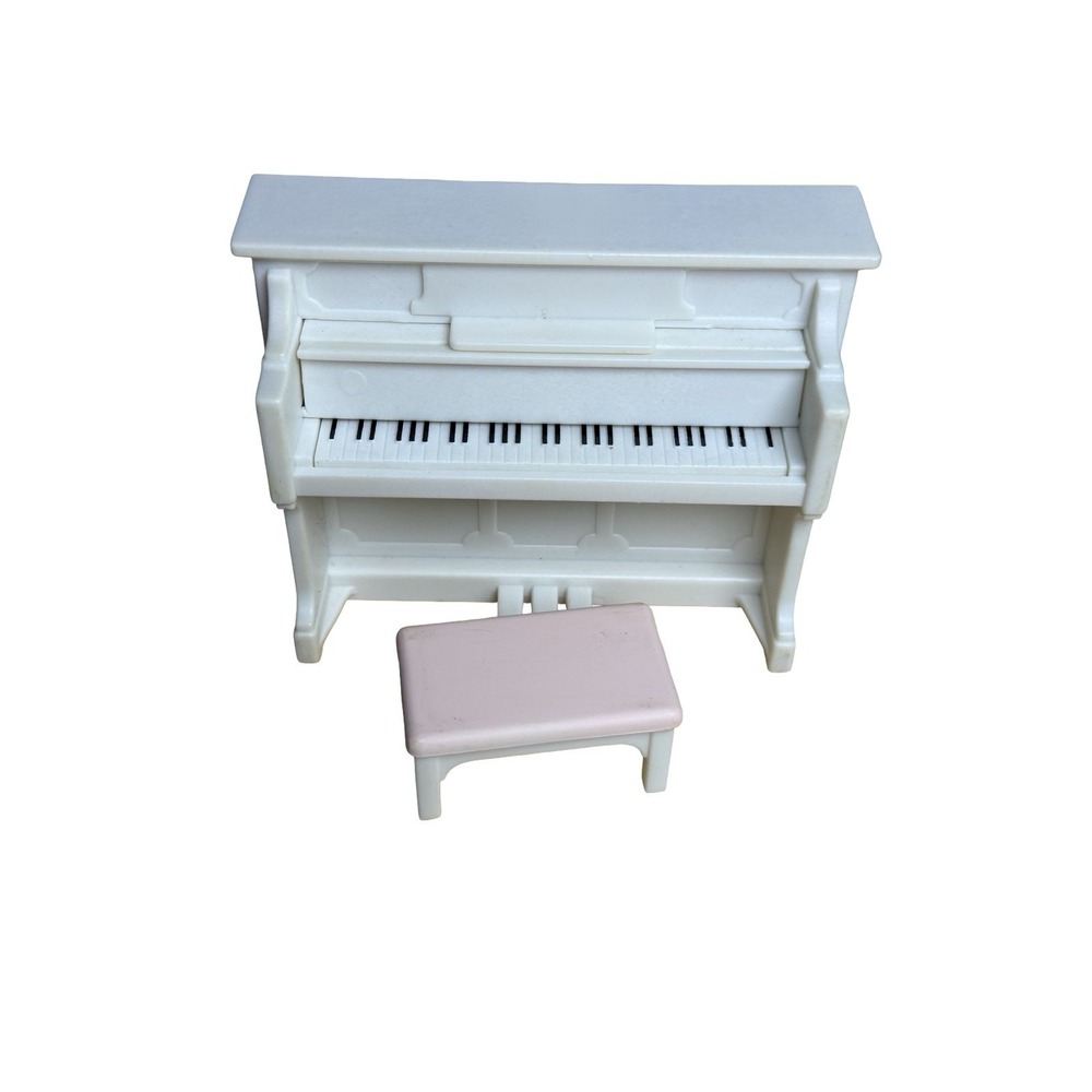 Calico Critters Sylvanian Families Epoch White Piano Pink Bench Furniture